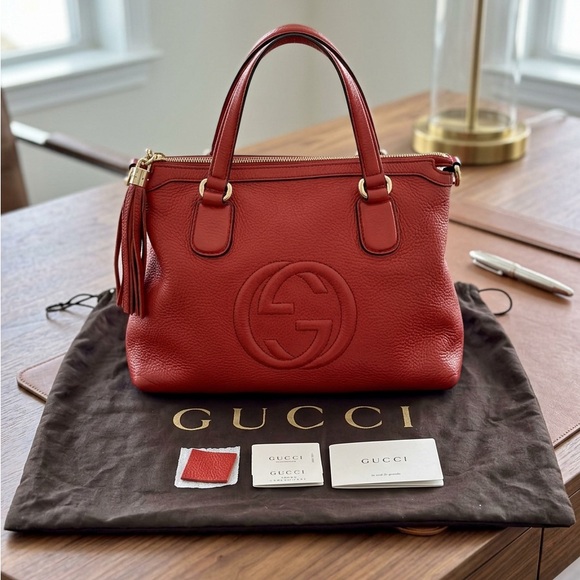 Gucci Handbags - 🔥🔥Gucci Red Leather Soho Shoulder Bag/ Crossed Body/ Handbag🔥🔥